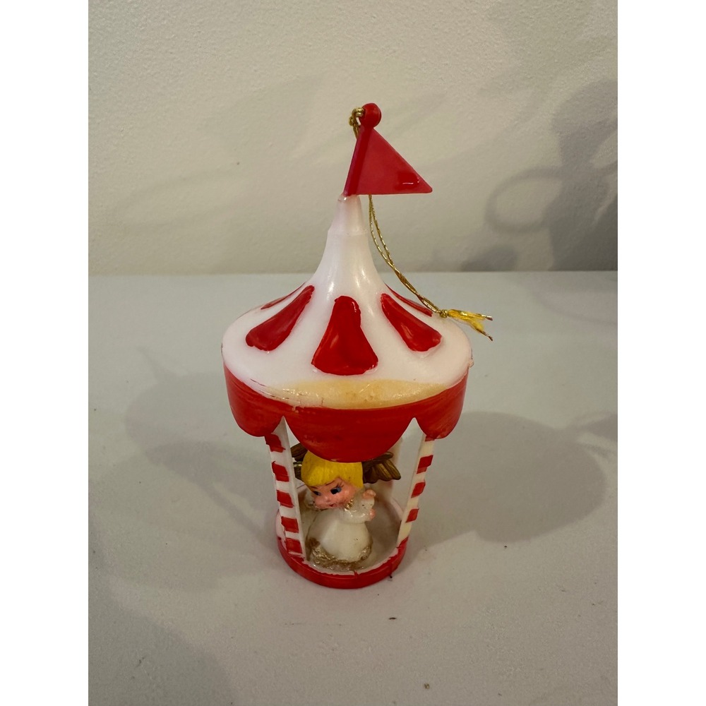 Vintage Plastic Angel Carousel Christmas Ornament Honk Kong